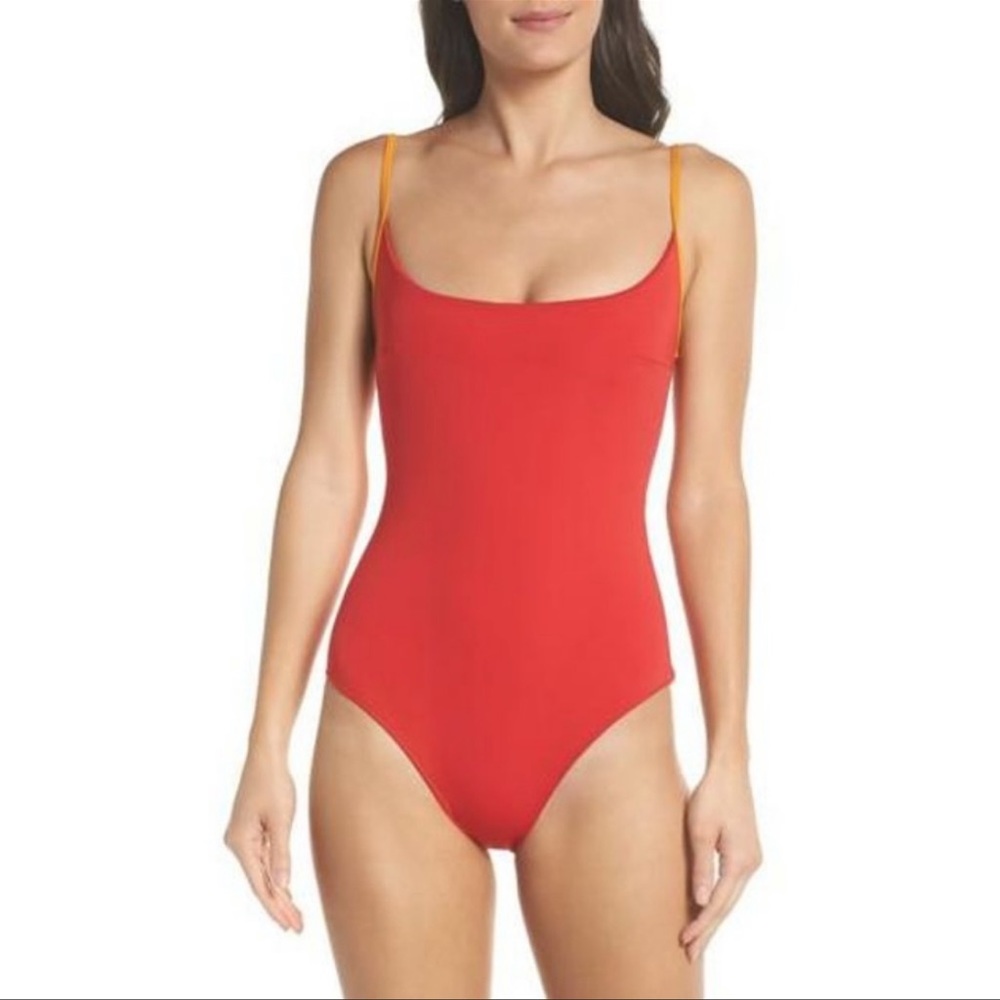 Chromat Red One Piece Swimsuit